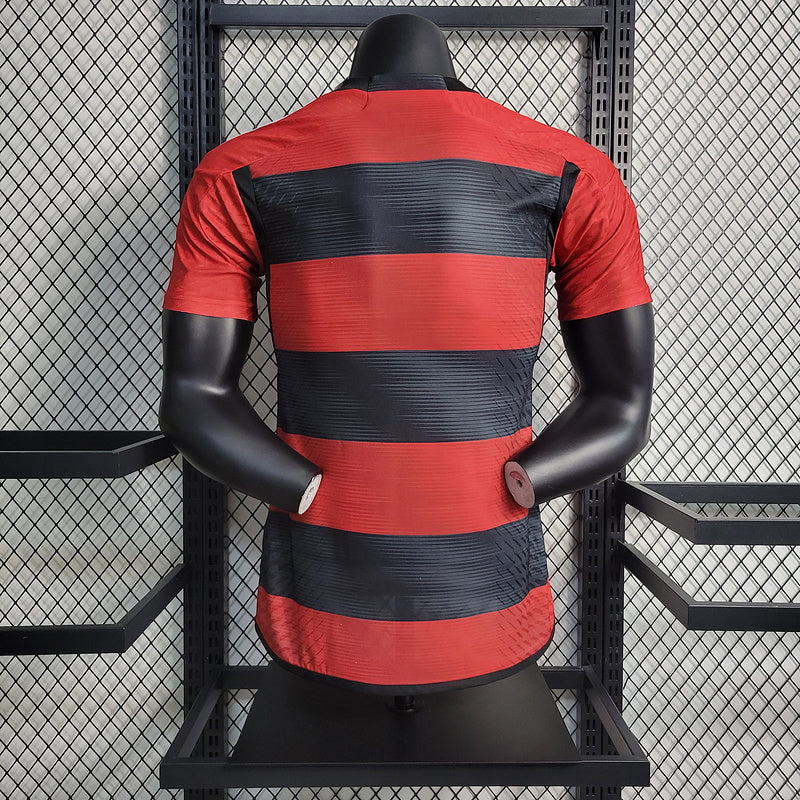 CAMISA VERSÃO PLAYER DO FLAMENGO 23/24 VERMELHO E PRETO