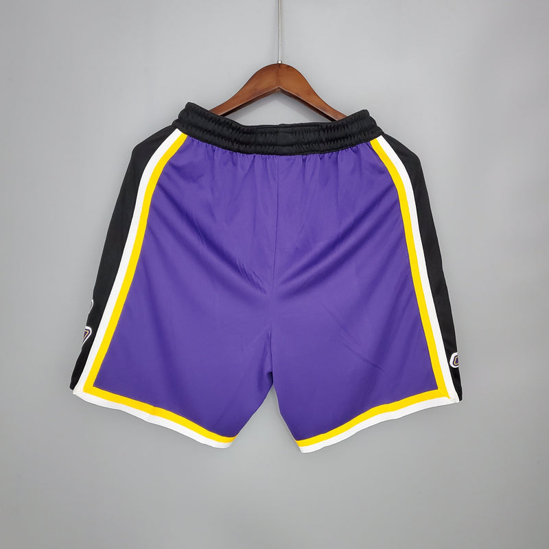 Shorts Los Angeles Lakers Purple Black Side NBA