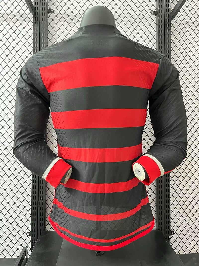 CAMISOLA MANGA LONGA DO FLAMENGO 24/25 VERMELHO E PRETO