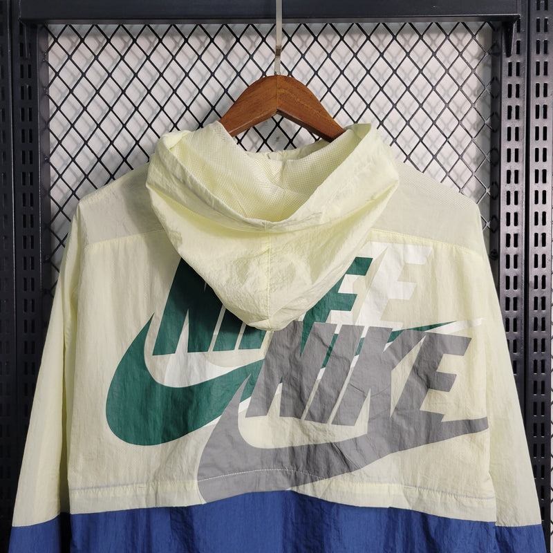 Jaqueta Corta Vento Nike 23/24 - Bege e Azul - FUT REAL