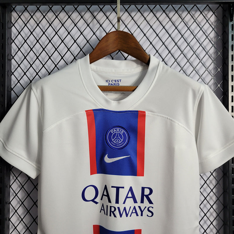 CAMISA FEMININA DO PARIS SAINT GERMAN 23/24 BRANCO E AZUL