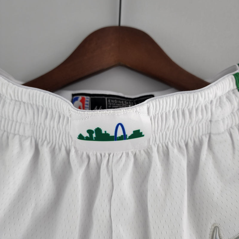 Shorts Dallas Mavericks Urban Edition White Green NBA