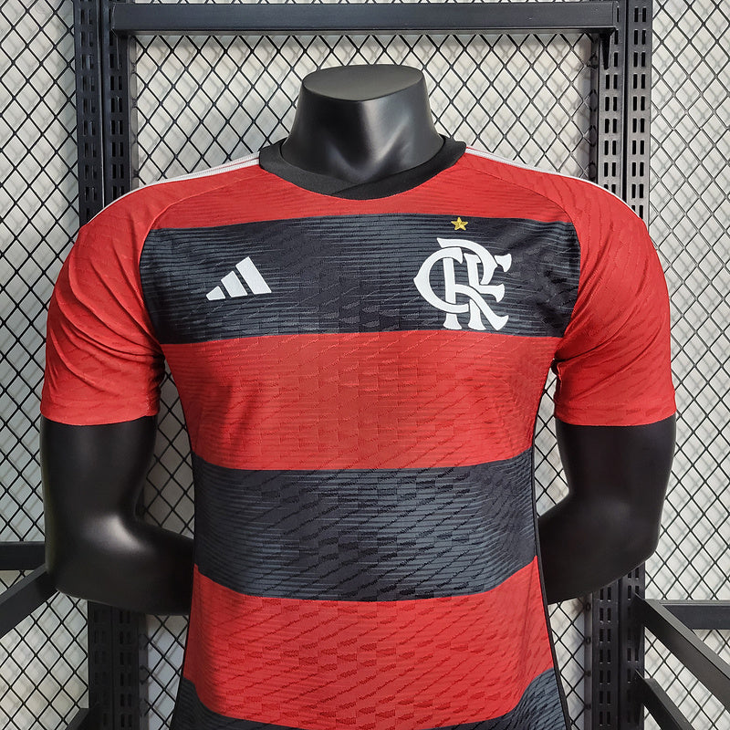 CAMISA VERSÃO PLAYER DO FLAMENGO 23/24 VERMELHO E PRETO